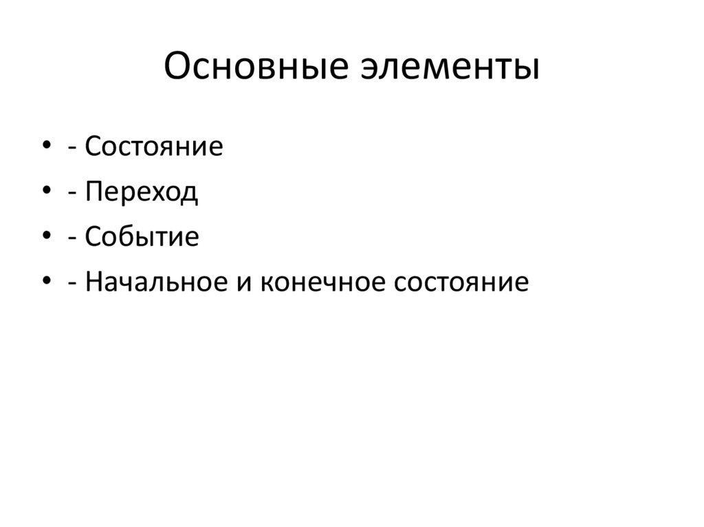 Основные элементы