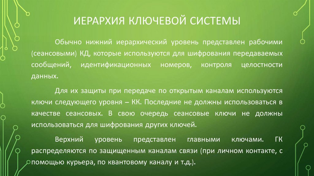Иерархия ключевой системы