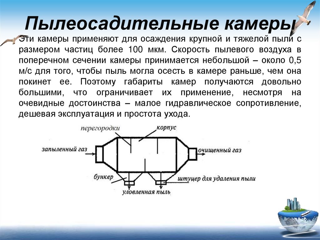 Пылеосадительные камеры