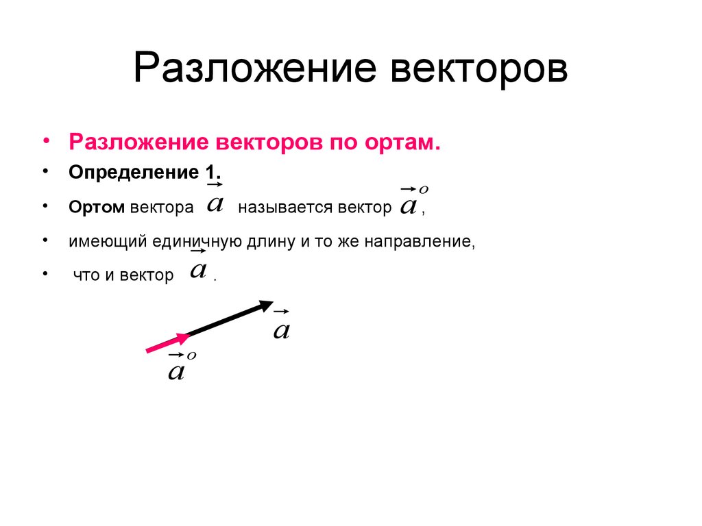 Разложение векторов