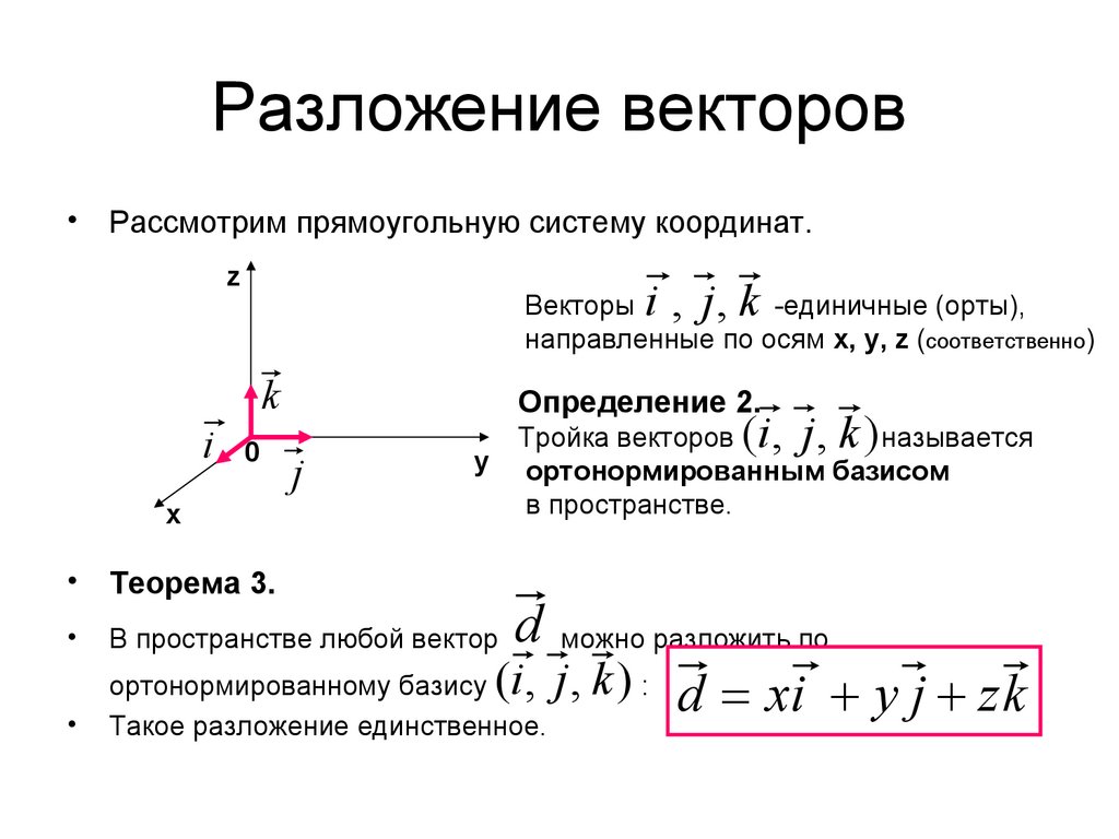 Разложение векторов