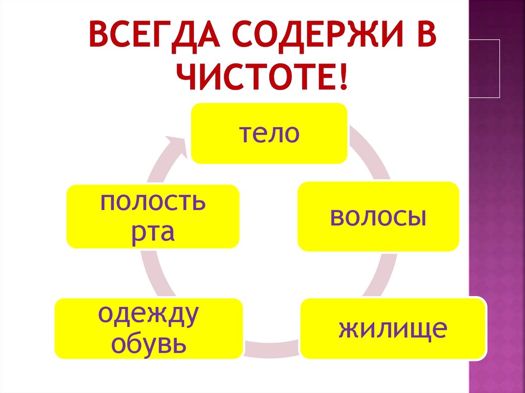 Всегда содержи в чистоте!