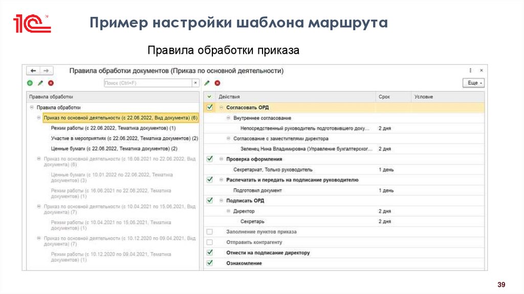 Пример настройки шаблона маршрута