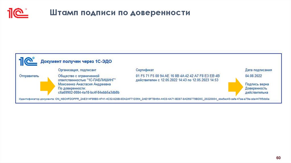 Штамп подписи по доверенности