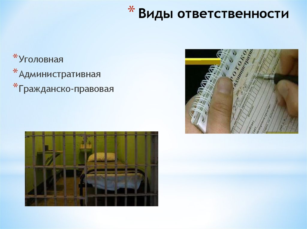 Виды ответственности