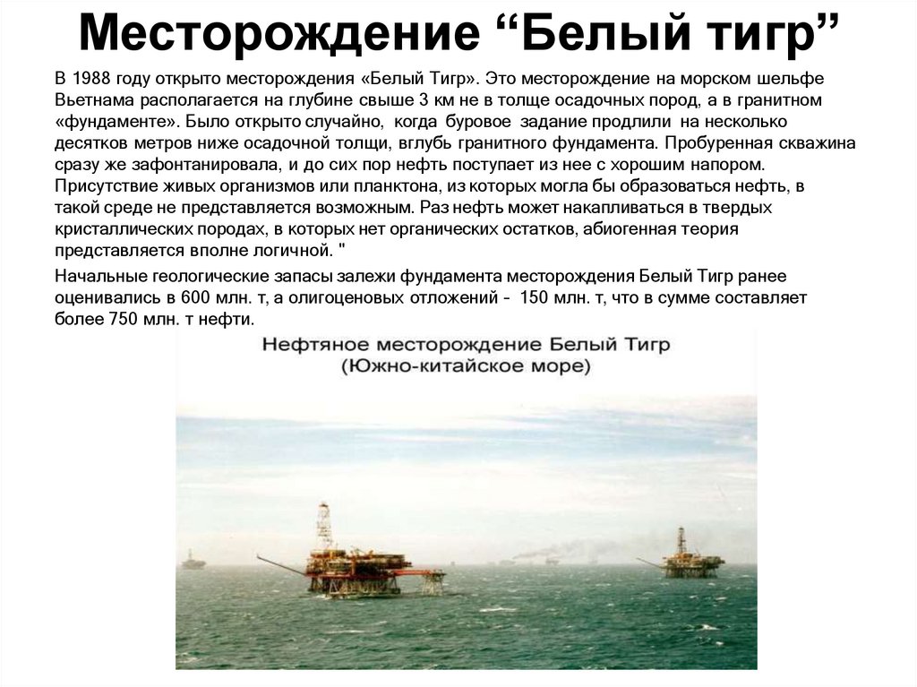 Месторождение “Белый тигр”