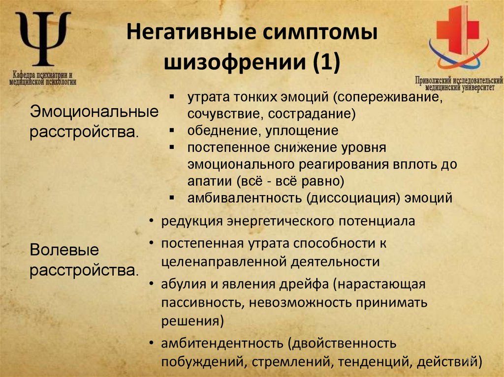 Негативные симптомы шизофрении (1)