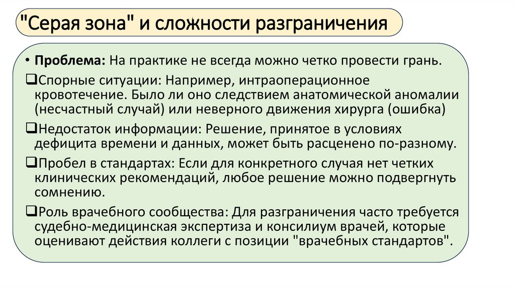 "Серая зона" и сложности разграничения