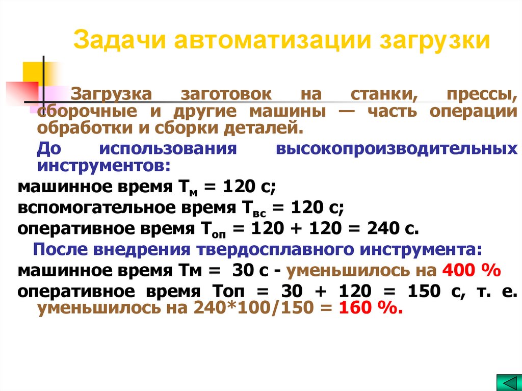Задачи автоматизации загрузки