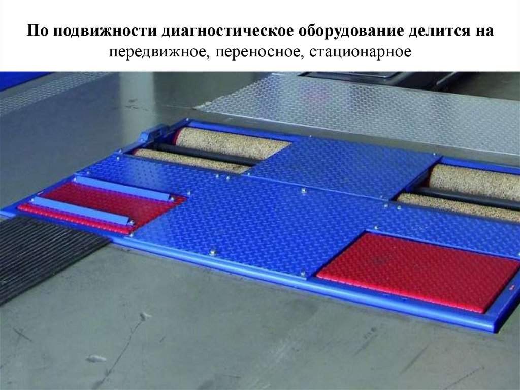 По подвижности диагностическое оборудование делится на передвижное, переносное, стационарное