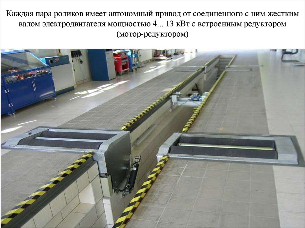 Каждая пара роликов имеет автономный привод от соединенного с ним жестким валом электродвигателя мощностью 4... 13 кВт с