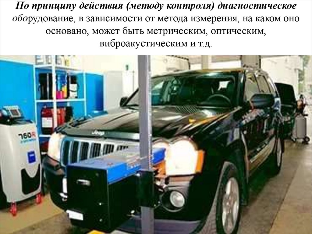 По принципу действия (методу контроля) диагностическое оборудование, в зависимости от метода измерения, на каком оно основано,