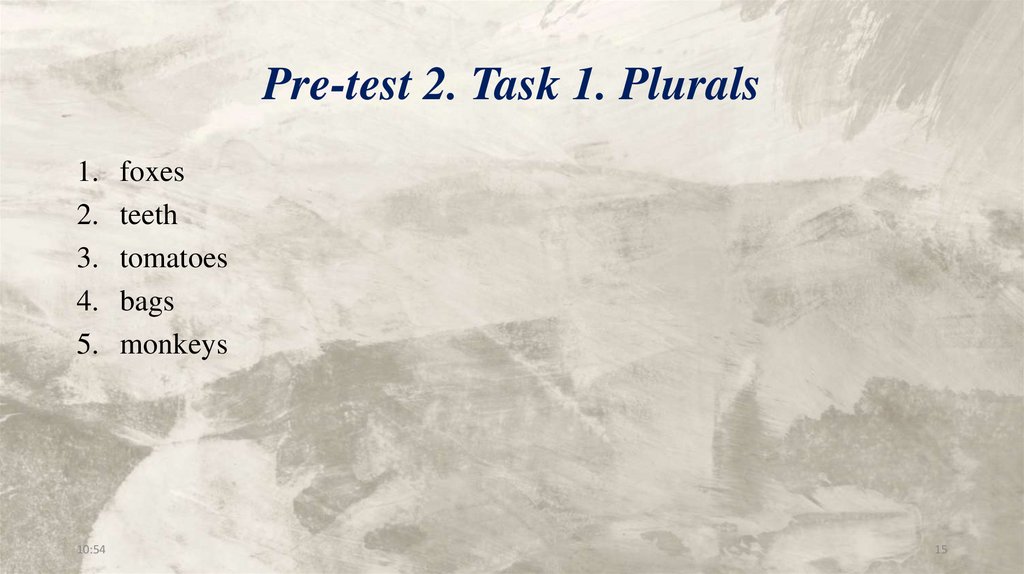 Pre-test 2. Task 1. Plurals