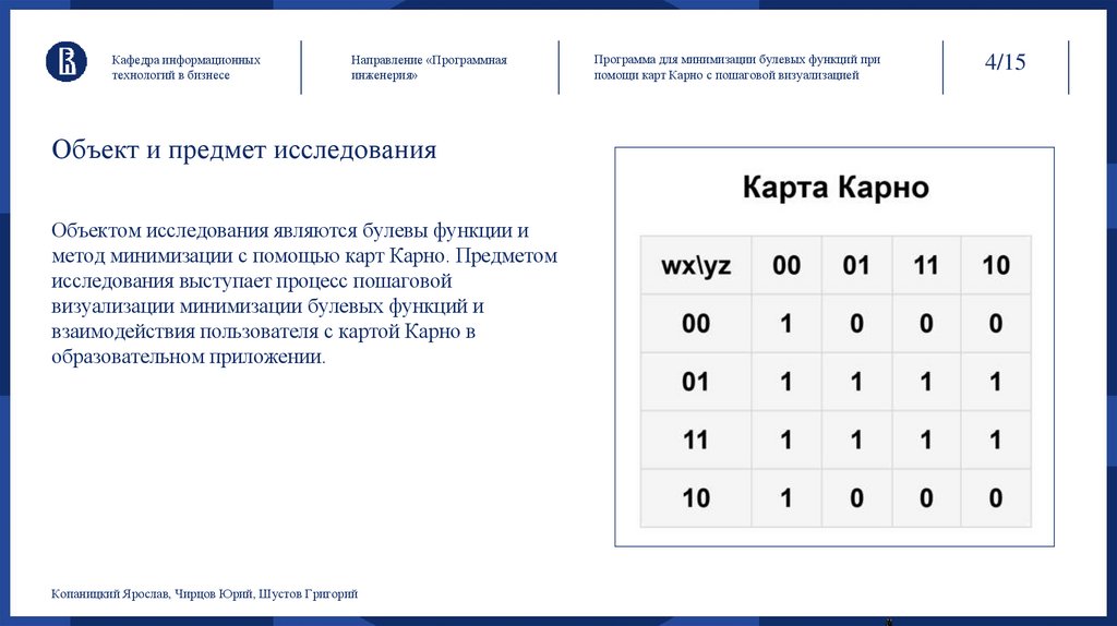 Объект и предмет исследования