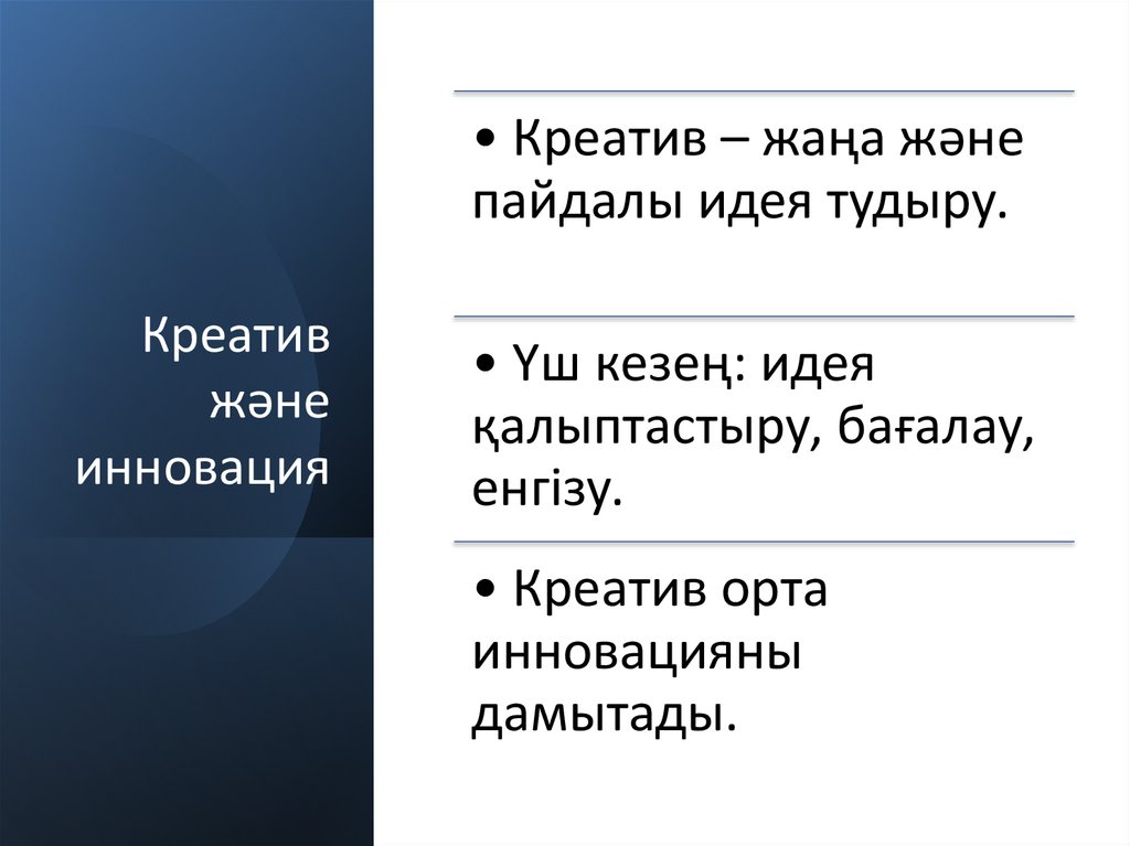 Креатив және инновация