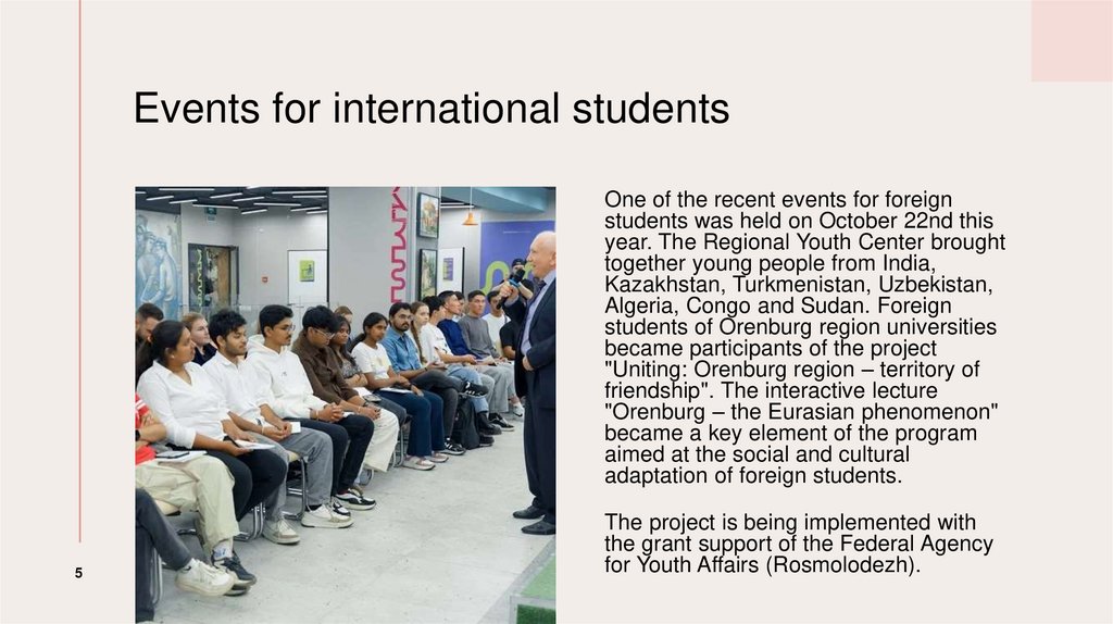 Events for international students
