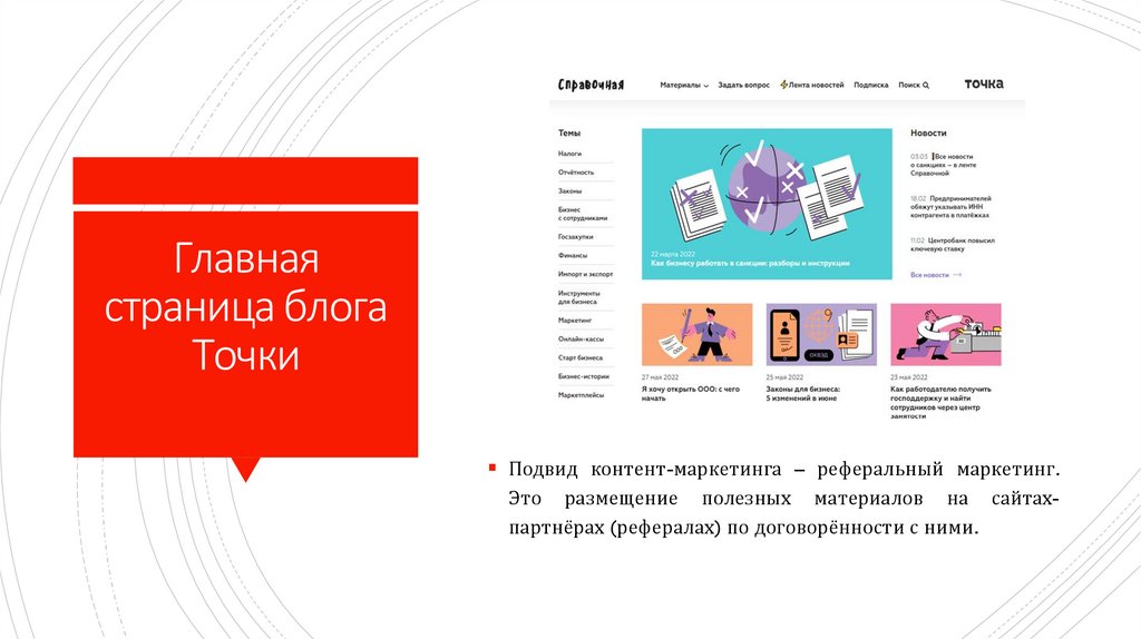 Главная страница блога Точки