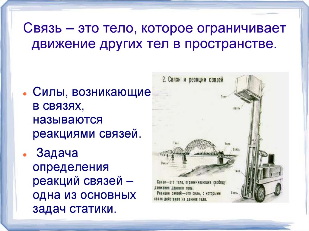 Связи и их реакции