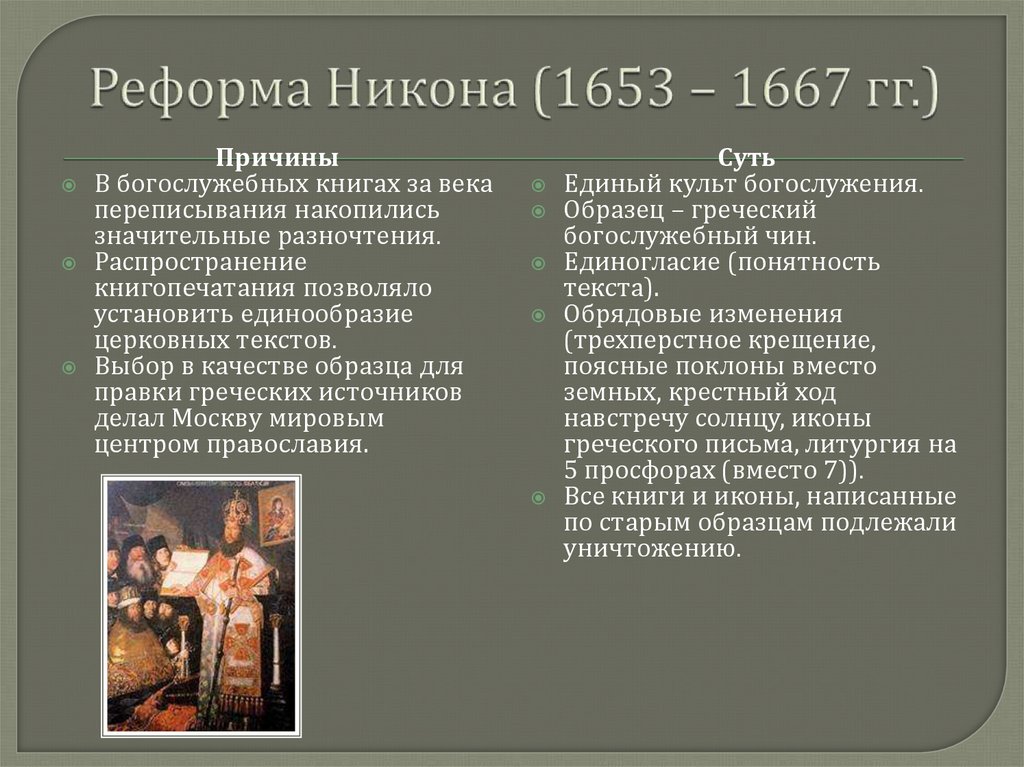 Реформа Никона (1653 – 1667 гг.)