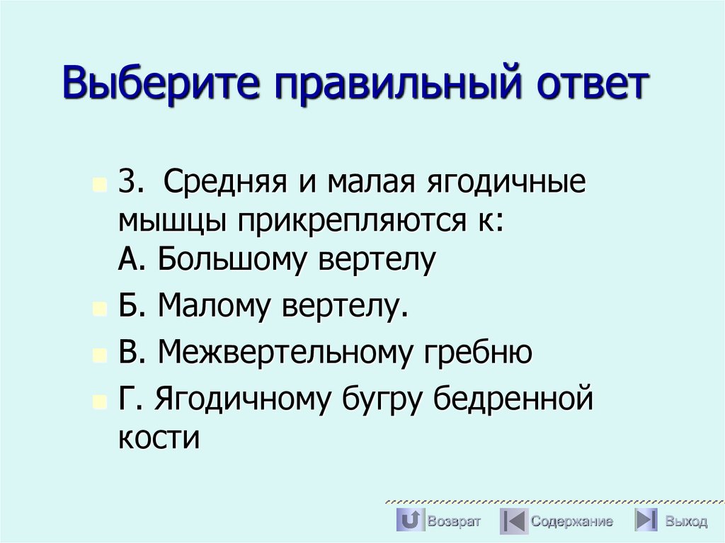 Выберите правильный ответ