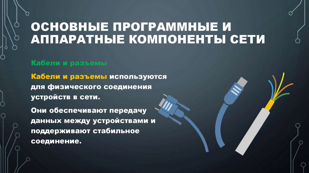 Основные программные и аппаратные компоненты сети
