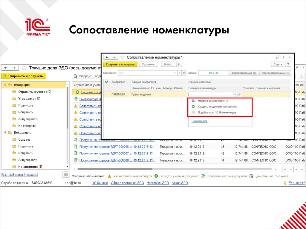 Сопоставление номенклатуры