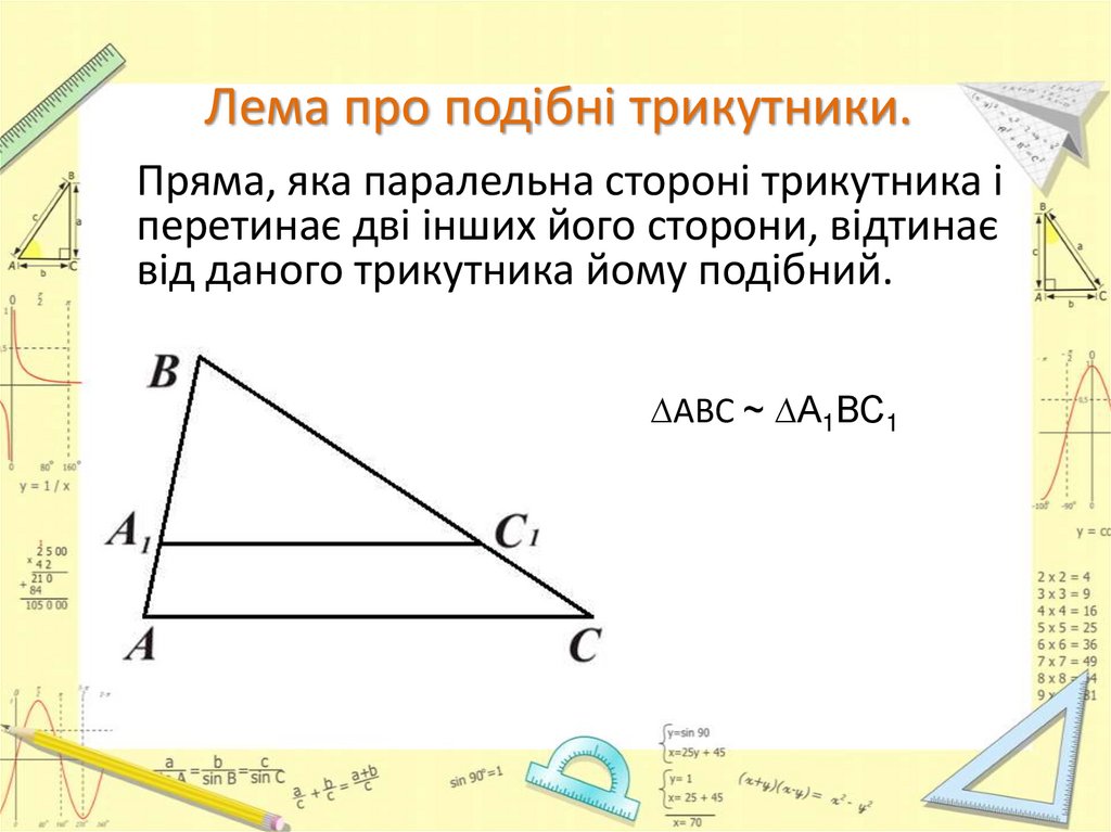 Лема про подібні трикутники.