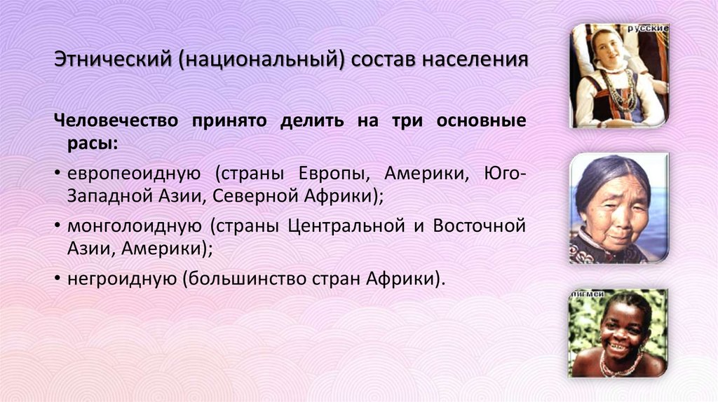 Этнический (национальный) состав населения