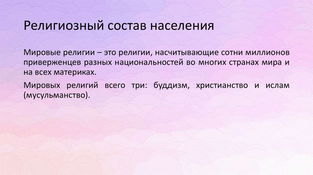 Религиозный состав населения