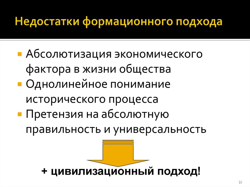 Недостатки формационного подхода