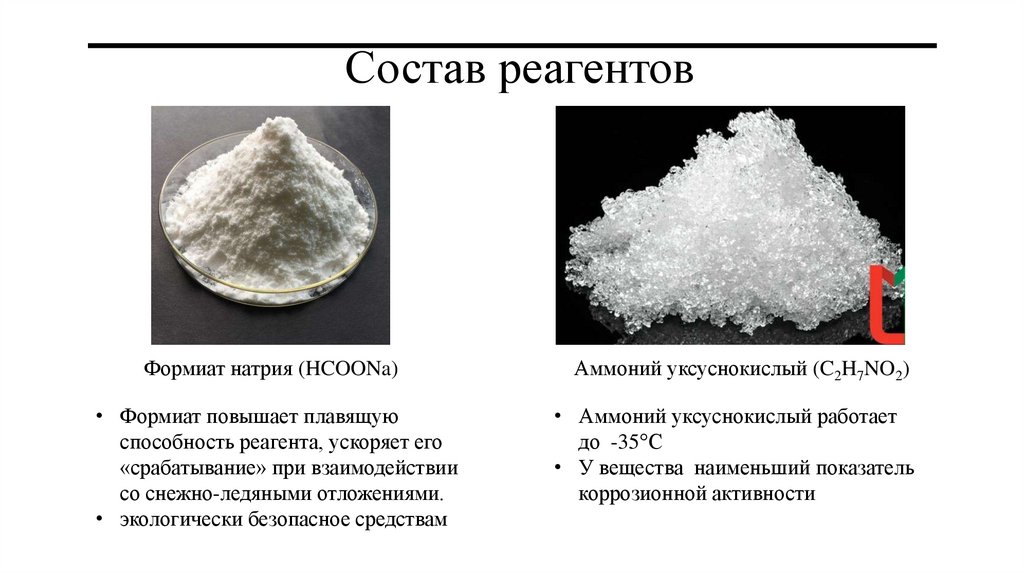 Состав реагентов