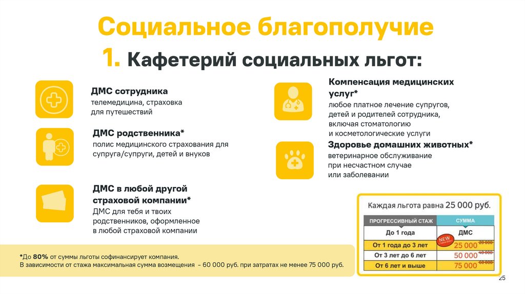 Социальное благополучие 1. Кафетерий социальных льгот: