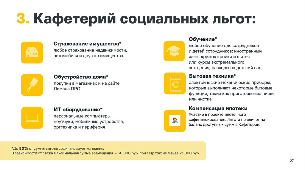 3. Кафетерий социальных льгот: