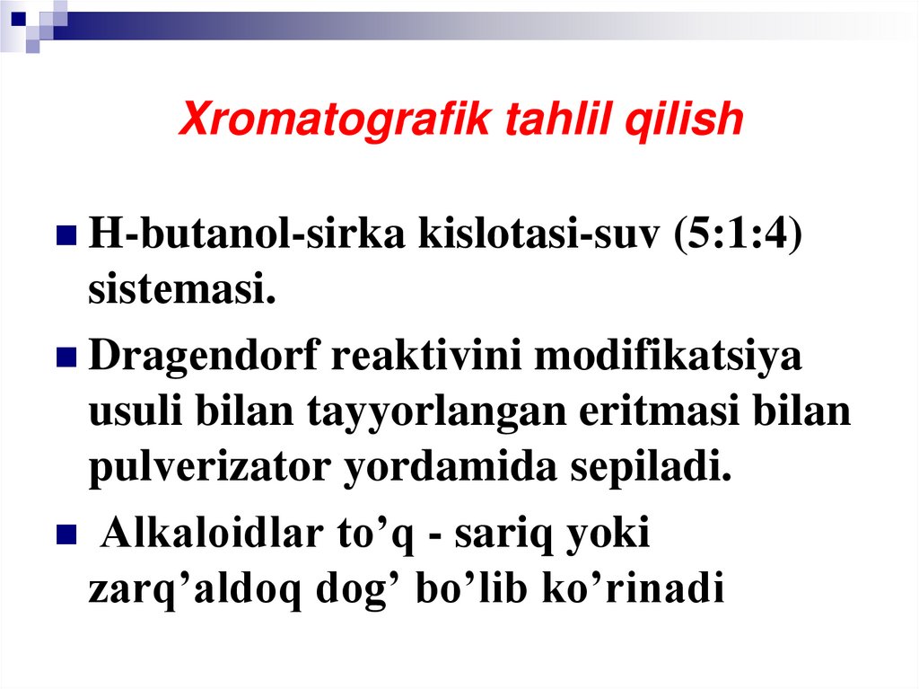 Xromatografik tahlil qilish