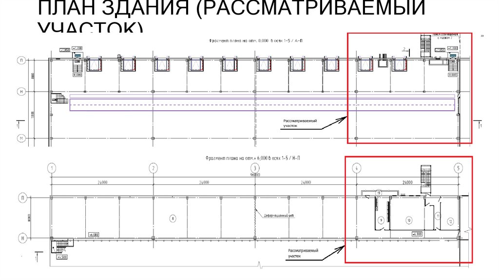 ПЛАН ЗДАНИЯ (РАССМАТРИВАЕМЫЙ УЧАСТОК)