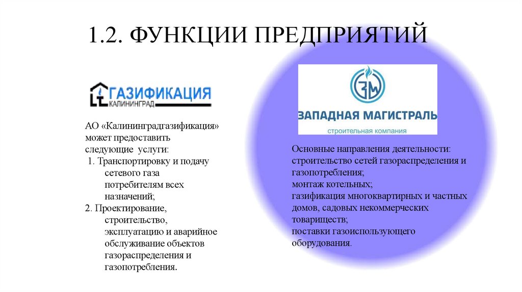 1.2. Функции предприятий