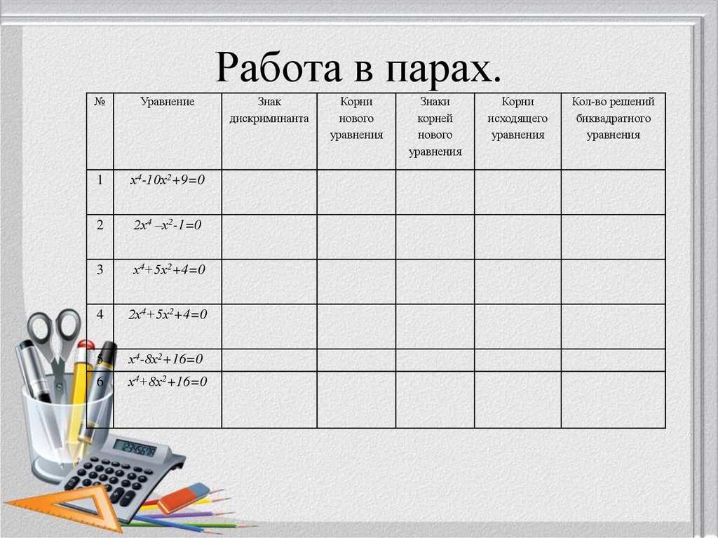 Работа в парах.