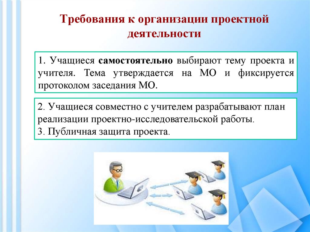 Требования к организации проектной деятельности