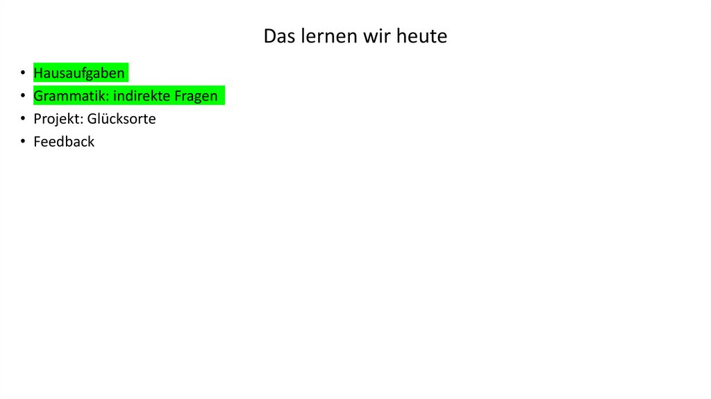 Das lernen wir heute