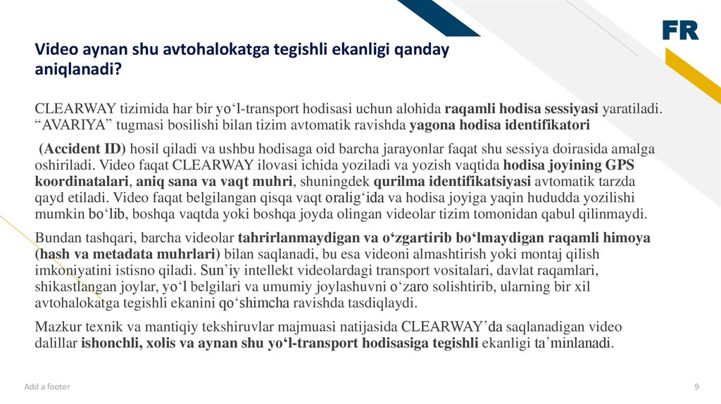 Video aynan shu avtohalokatga tegishli ekanligi qanday aniqlanadi?