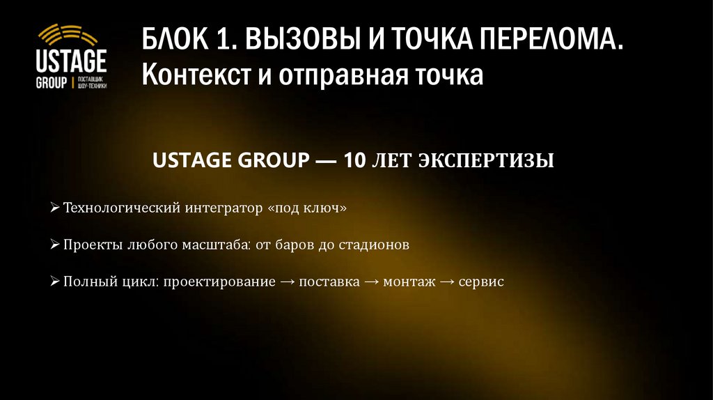 БЛОК 1. ВЫЗОВЫ И ТОЧКА ПЕРЕЛОМА. Контекст и отправная точка