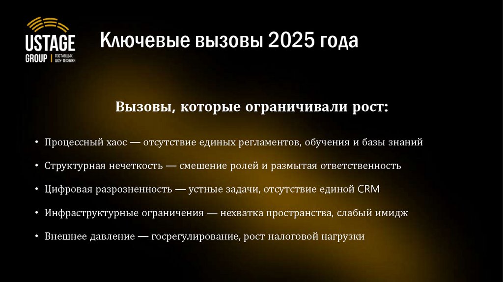 Ключевые вызовы 2025 года