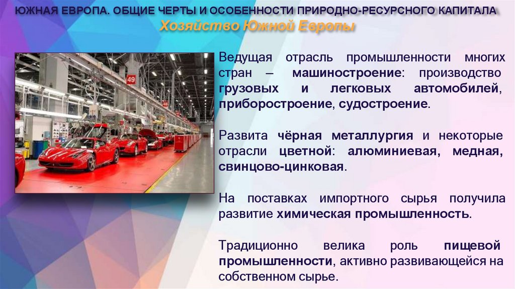 Хозяйство Южной Европы