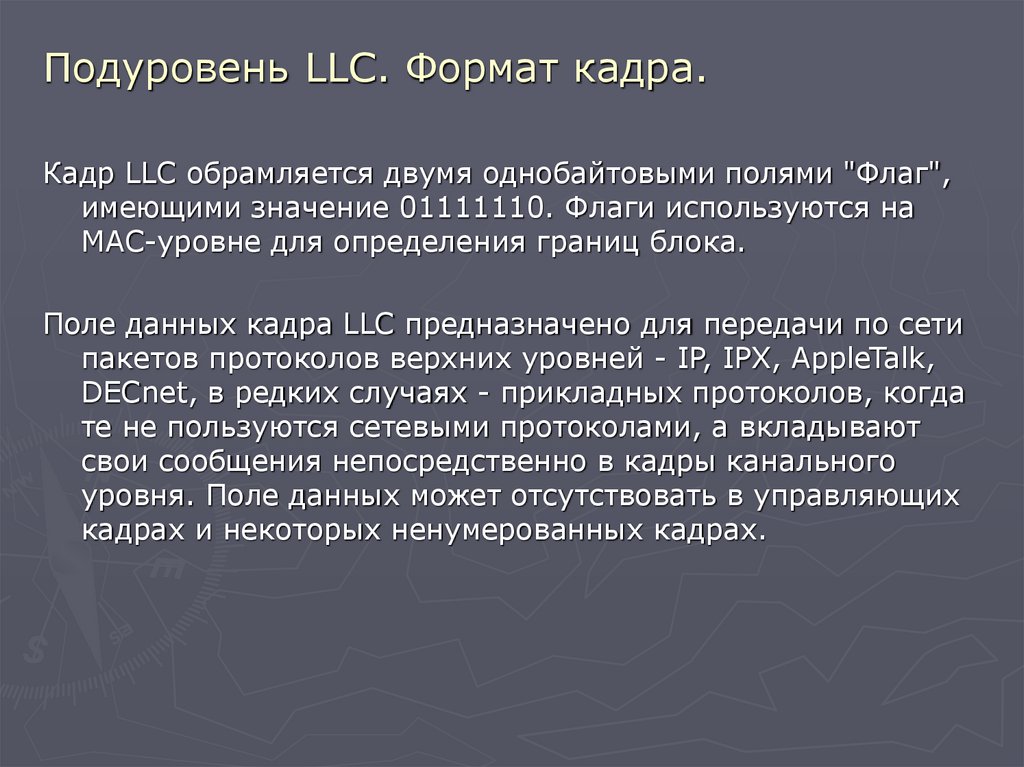 Подуровень LLC. Формат кадра.