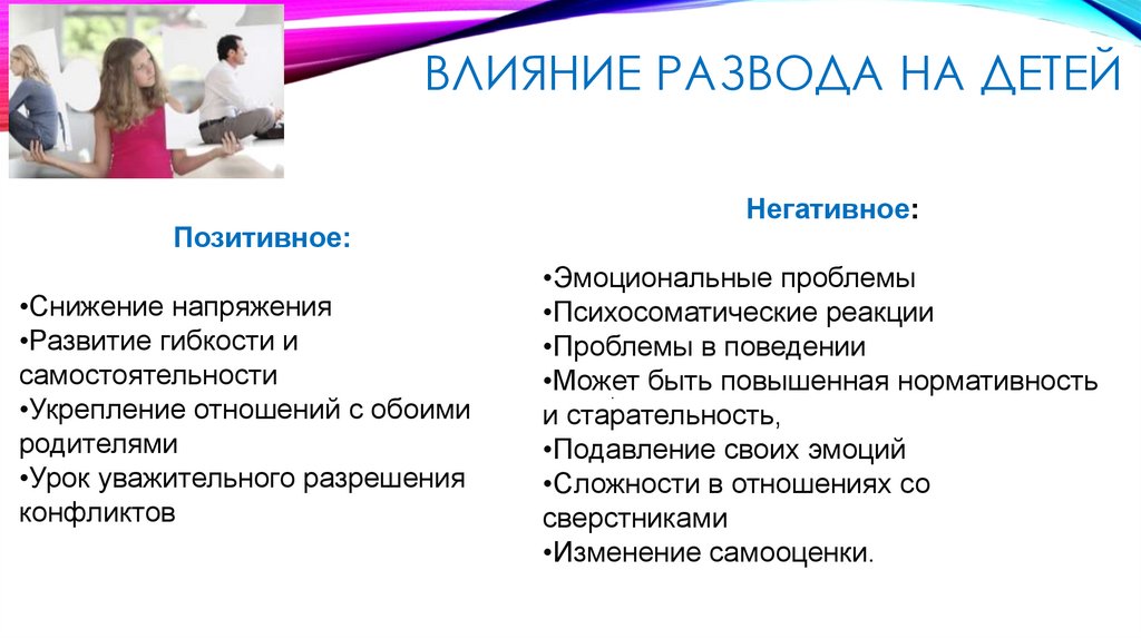 влияние развода на детей