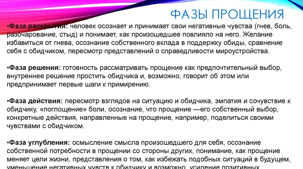 Фазы прощения