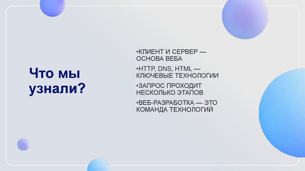 Что мы узнали?