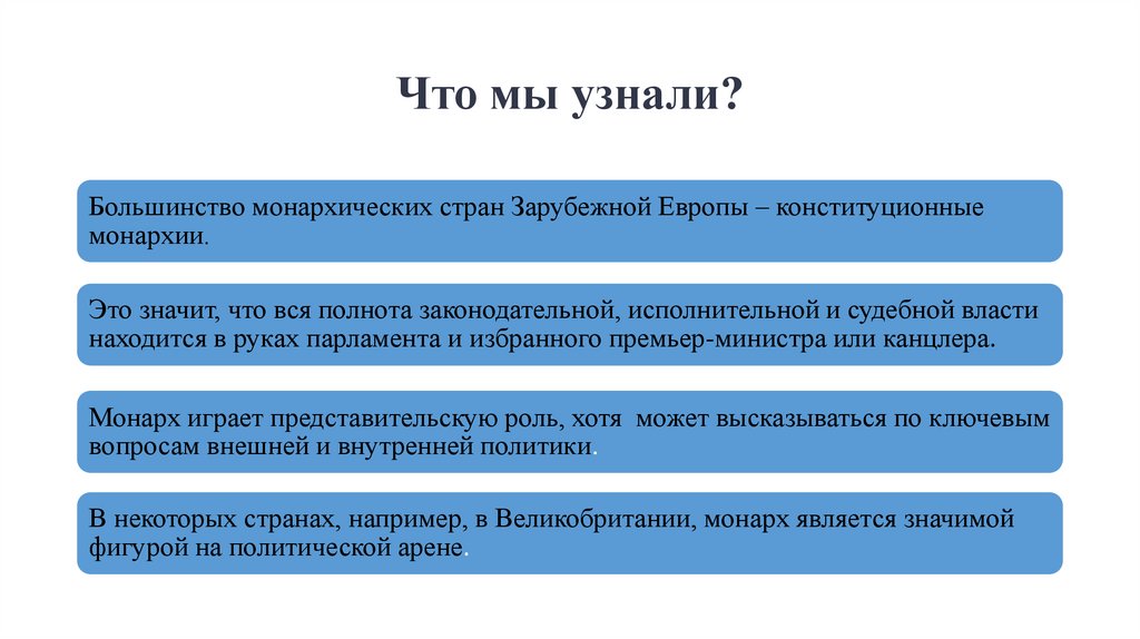 Что мы узнали?