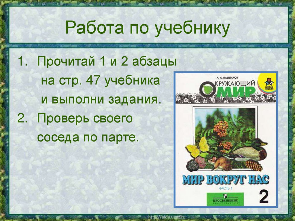 Работа по учебнику