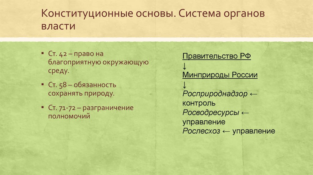 Конституционные основы. Система органов власти